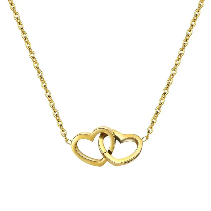 Caja de Regalo de Rosa Eterna con Collar de Doble Corazón