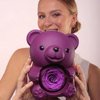 Oso de Rosa Eterna & Collar Personalizado