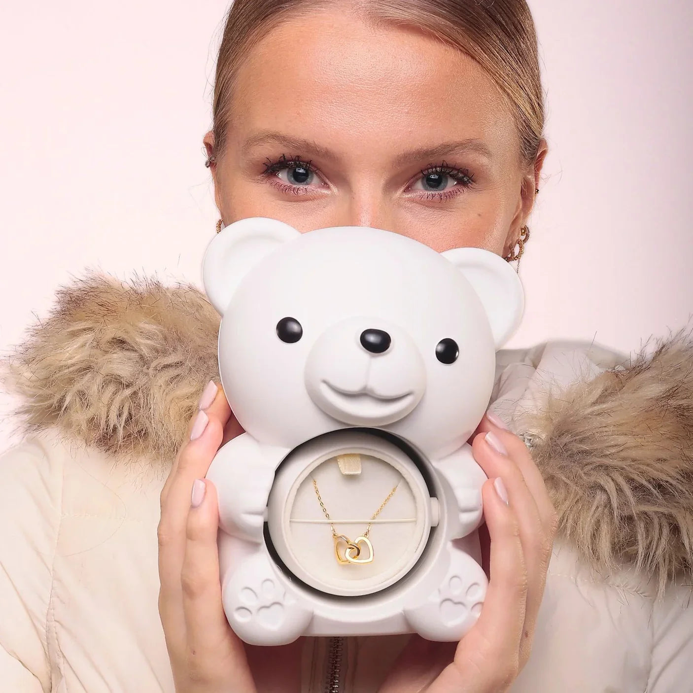 Oso de Rosa Eterna & Collar Personalizado